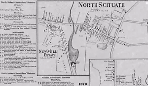 North Scituate Fiskville Arkwright Hope RI 1870 Map with Homeowners Names Shown - Picture 1 of 2