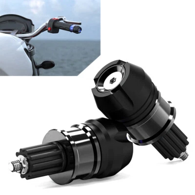 Black CNC Aluminum Motorcycle Bike ATVs Handlebar Grips Bar End Cap Plugs Slider - Image 1 of 4