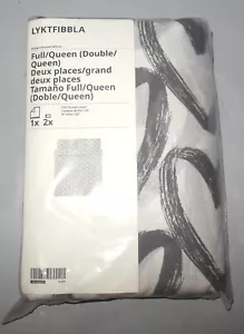 NEW IKEA LYKTFIBBLA Duvet Cover w/Two Shams Full/Queen White with Gray Hearts - Picture 1 of 3