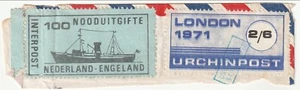 Great Britain/Netherlands - Pair of Strike Post labels 1971 - Picture 1 of 1