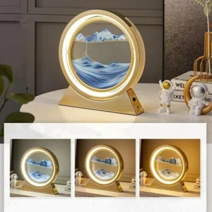 Lámpara de arena móvil arte vidrio moderno multicolor redondo grande soporte libre novedad decoración - Imagen 1 de 34
