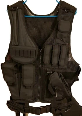 Law Enforcement Tactical Vest LG-XXL Police Military Prepper Paintball Cosplay - Image 1 of 4