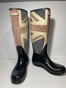 WOMEN'S HUNTER RAIN BOOTS BRITISH FLAG UNION JACK SZ (US 5)(EU 36) Original Brit - Imagen 1 de 11
