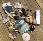 Mixed Lot Of Jewelry & Bear Or Doll Making Supplies Acrylic? Bear Eyes