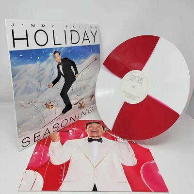 Jimmy Fallon Holiday Seasoning SIGNED Vinyl LP Record Autographed Swirl New - Image 1 of 4