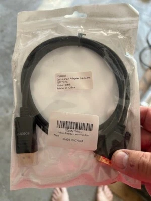 Display Port to VGA Cable Adapter Converter Video HDTV PC Monitor Desktop Laptop - Image 1 of 2