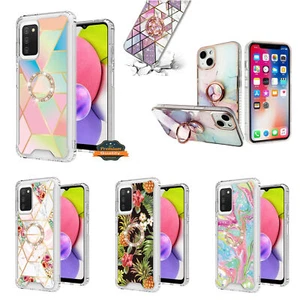 For Samsung Galaxy S23 /Plus /Ultra Fashion Design Hybrid Ring Stand Case Cover - Picture 1 of 44
