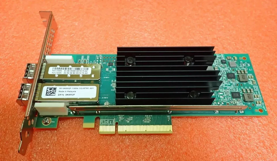 Dell QLogic QLE2772 Dual Port 32Gb FC SFP+ Host Bus Adapter HBA K6M2F + 2x SFPs - Image 1 of 4