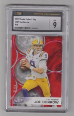 2022 Panini Father's Day Joe Burrow Red Variation #ed 31/99 CSG Mint 9 - Image 1 of 2