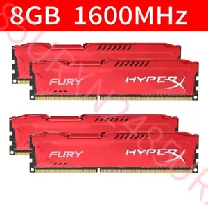 Kingston HyperX FURY 32GB 4x 8GB DDR3 1600MHz PC3-12800U DIMM Desktop Memory BT - Picture 1 of 9