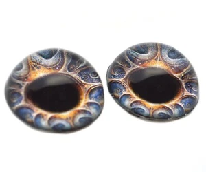 Par Cúpula Alta Art Nouveau Cyberpunk Media Esfera Ojos de Vidrio Taxidermia Joyería - Imagen 1 de 7