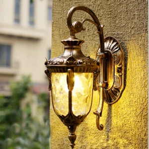 Outdoor Wall Light Garden Wall Lamp Vintage Wall Sconce Glass Yard Wall Lighting - Picture 1 of 15