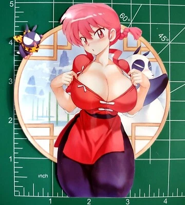 Ranma 1/2 Sticker, sexy anime girl laminated vinyl decal