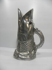 Early Vtg Arthur Court 1978 Red Eye Northern Pike Aluminum Arts & Crafts Pitcher