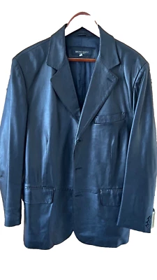 Bruno Magli Leather Jacket (Black, Size 42UK) - a beautiful, unique piece! - Image 1 of 4