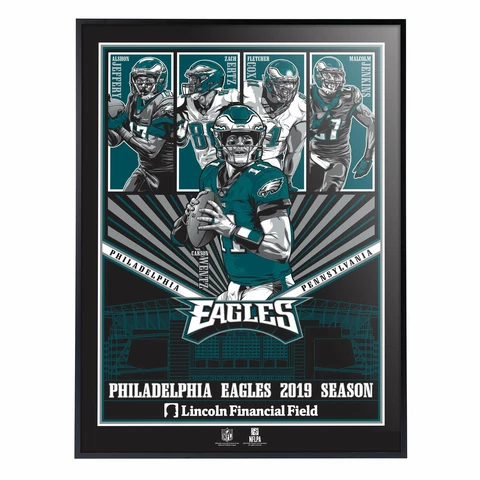 Philadelphia Eagles 2019 Season 18" x 24" Deluxe Framed Serigraph(Printer Proof) Cover
