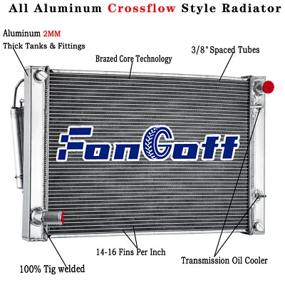 3 Row Radiator w/Condenser Combo For 2007-2020 Infiniti G35 G37 Q60 Nissan 370Z - Image 1 of 4