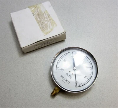 Miljoco P4598L-001 0-30 PSI 4 1/2" Pressure Gauge 1/4" NPT New - Image 1 of 4