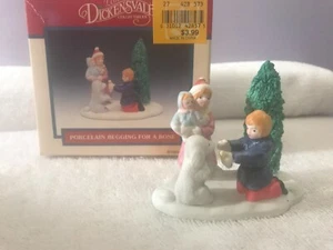 Christmas village accessory Lemax begging for bone childen & dog EX2932 - Picture 1 of 6