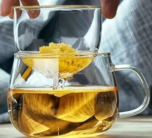 Teeglas mit Sieb und Deckel aus Glas, 380ml - Bild 1 von 2