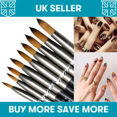 Kolinsky Sable Hair Acrylic Nail Art Manicure Paint Brush UK - ALL SIZES