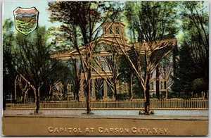 Carson City Nevada NV, State Capitol Building, Outside Trees, Vintage Postcard - Picture 1 of 2
