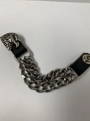 Vest Extenders Black Chain EAGLE HEAD Biker Double Chain Clips Motorcycle - Bild 1 von 4