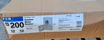 Eaton MB1212L200BTS Centro de carga clasificado para exteriores con enchufe medidor 200 AMP 12 espacios Foto 1 de 2