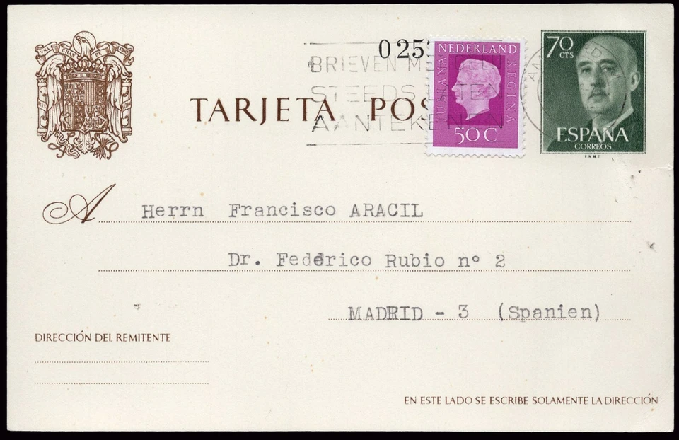 Entero Postal - Edi o 90 + Sello Holandés - Entero usado como tarjeta postal  - Imagen 1 de 1