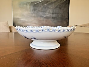 Royal Copenhagen Blue Fluted Full Lace 7"Footed Compote Cake Stand #1023-1st EUC - Picture 1 of 12