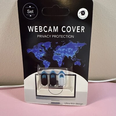 6 Webcam Cover Slider Thin Camera Privacy Slider Mobile Laptop Tablet 2 Blk 1 Wh - Image 1 of 4