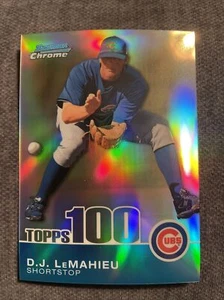 2010 Bowman Chrome Refractor Topps 100 D.J. LeMAHIEU Rookie Card #369/499 🔥⚾️ - Picture 1 of 3