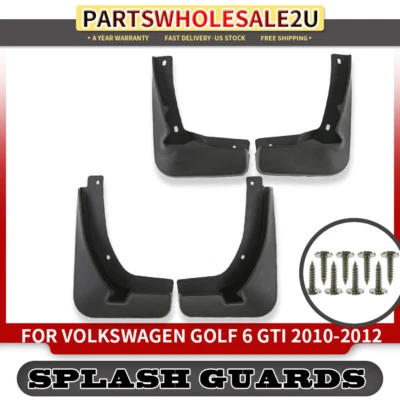 4x Splash Guard Mudflaps for Volkswagen Golf MK6 Mudguard 2010-2012 Front & Rear - Image 1 of 4
