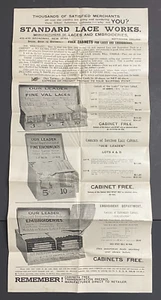 Standard Lace Works Broadway, NYC 1910 Free Cabinet Sheet & Cover VGC Knowlton* - Picture 1 of 5