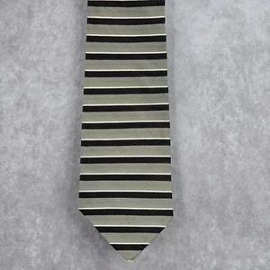 Donna Karan Black Gray Silver Stripe Executive Silk Italy Men's Neck Tie - Picture 1 of 3