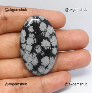 48.00 Cts Natural Oval Snowflake Astrology Cabochon Jewelry Making 41x25x6 mm - Picture 1 of 8