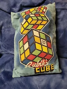 Raro cuscino vintage cubo di Rubik 1982 ideale giocattolo corpo gioco peluche retrò - Foto 1 di 7