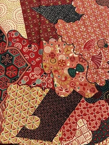 Vtg ZEPEL “Teahouse” Fabric Floral Asian Japan Damask Screen print 55x40” 1.5yds - Picture 1 of 9