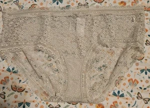Neu mit Etikett Aerie Boyslip Höschen/Unterwäsche Größe XL hellgrau Spitze - Bild 1 von 4