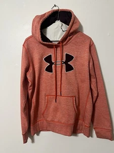 Under Armour Women's Hoodie Pullover Size Medium M Hooded Sweatshirt Orange - Picture 1 of 3