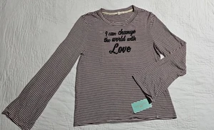 Copper Key Girls Size XL Red Pin Strip Pull Over Long Sleeve Girls Blouse/FM2 - Picture 1 of 5