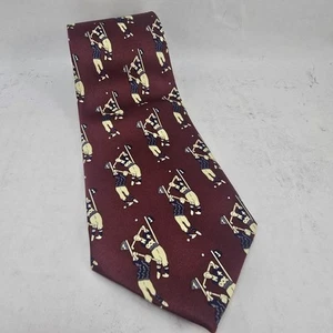 Mercedes High Fashion Men's Necktie Tie Silk Maroon Lacrosse 58x3.5 - Picture 1 of 5