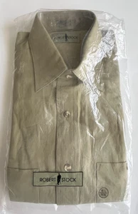 Robert Stock Linen & Cotton Button-up Shirt, Long Sleeves, Size 15.5, New - Picture 1 of 5