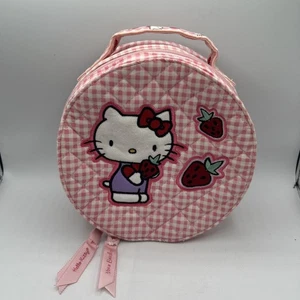 Vera Bradley HELLO KITTY Runde Kosmetiktasche Pink Gingham Ltd Ed. - Bild 1 von 9
