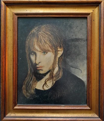 RETRATO EXPRESIONISTA MODERNO PINTURA "MODELO MUJER JOVEN" MANERA LUCIAN FREUD Foto 1 de 4