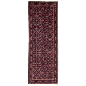 Sarough 321x118 cm Handgeknüpfter Perserteppich Orient Wolle Carpet Läufer Blau - Picture 1 of 17