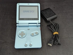 L4506 Nintendo Gameboy Advance SP console Pearl Blue Japan GBA w/adapter - Picture 1 of 10