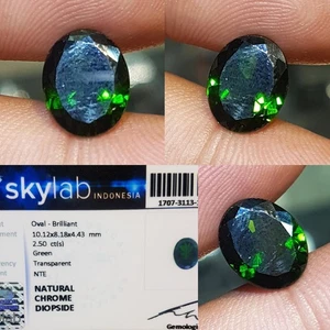 Certified Natural Chrome Diopside 2.50 Ct Rare Green Color Loose Gem SKY Lab - Picture 1 of 5