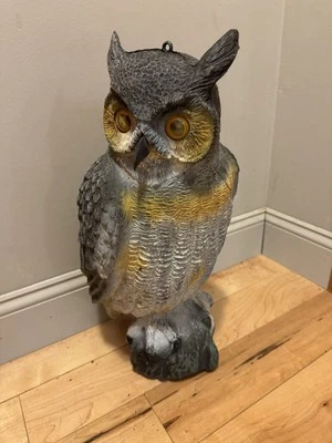 VTG  19" Horned Owl Decoy for Barn, Dock Crow Hunting or Garden made italy - Image 1 of 4