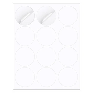 2.5 Diameter High Visibility Printable Round LabelsMatte White360 Customiz - Picture 1 of 7